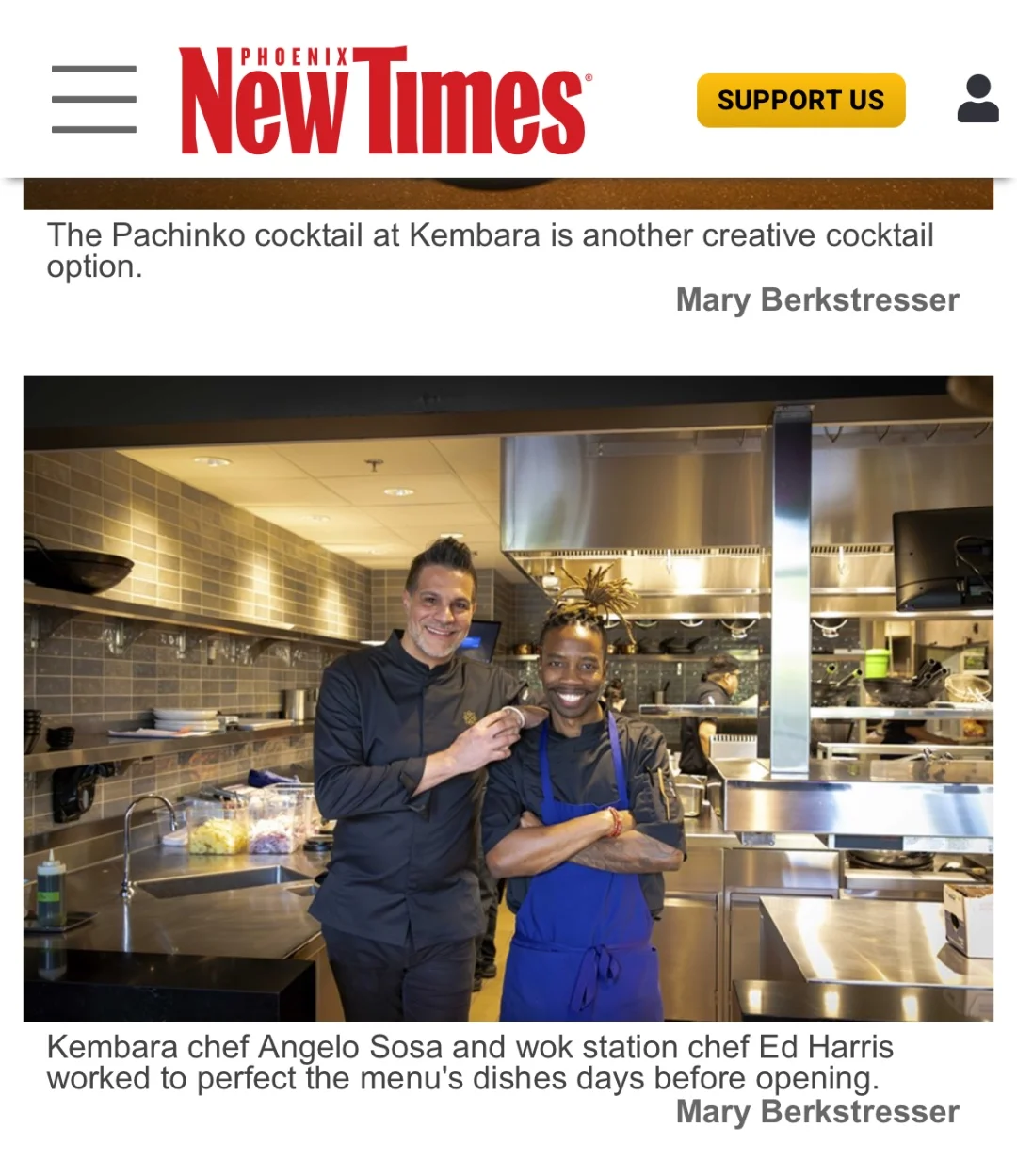 Chef Ed Harris and Chef Angelo Sosa at Kembara restaurant, Phoenix New Times