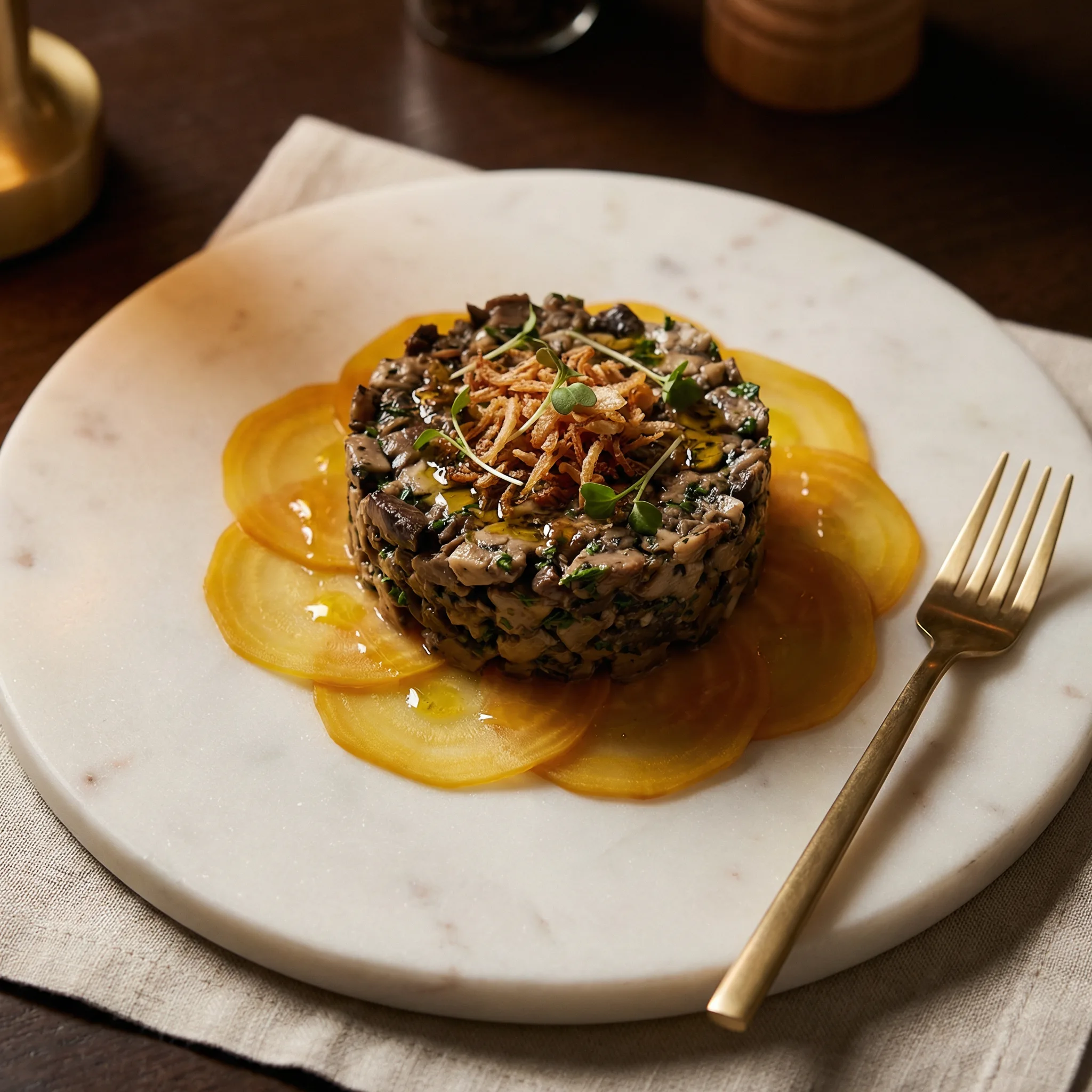 Wild mushroom tartare